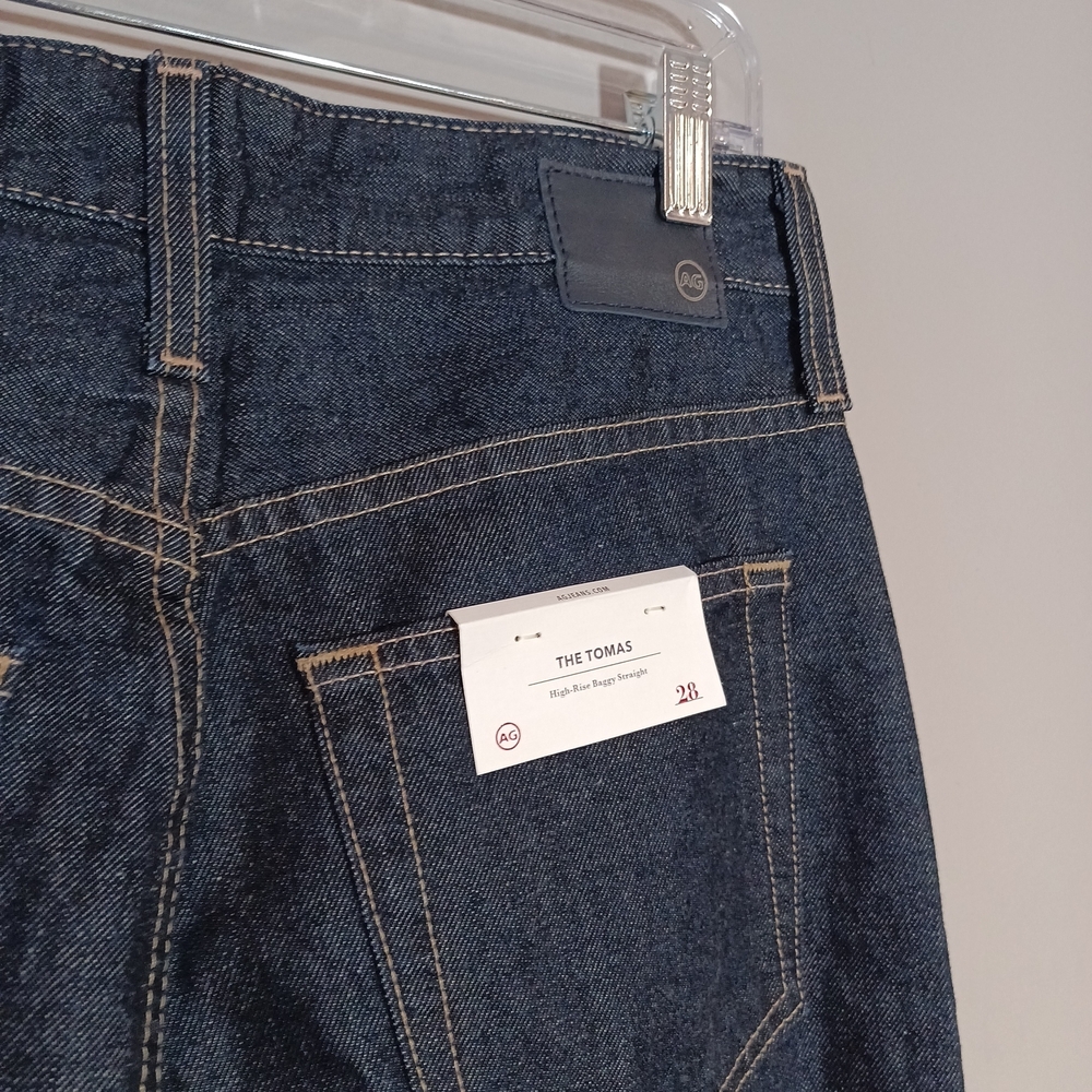 AG tomas High Rise Baggy straight jean in moonrise Cuffed Hem Size 28 New Nwt - Picture 4 of 10